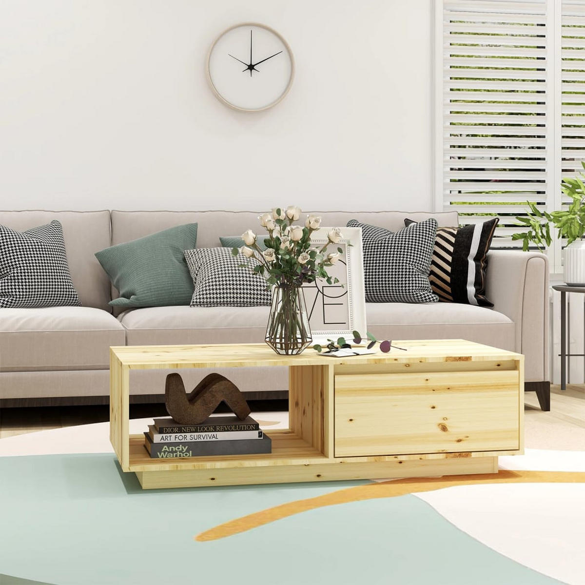 COUCHTISCH 110x50x33,5 cm Massivholz Tanne - Braun, Holzwerkstoff (110/50/33.5cm) - furnicato