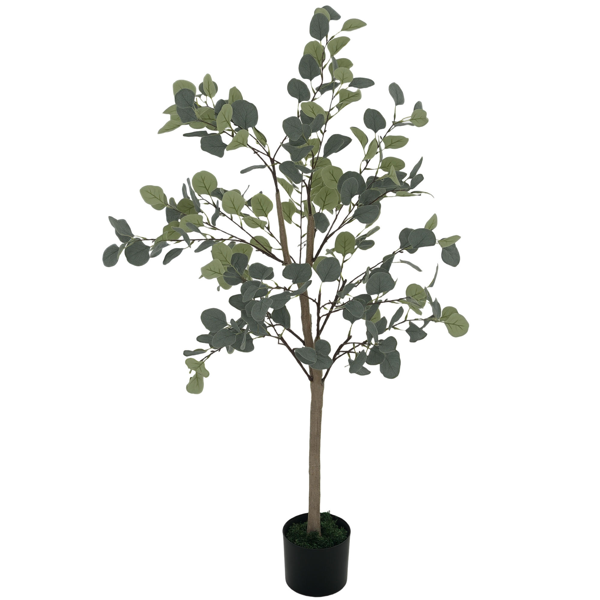 KUNSTPFLANZE, Dekorative künstliche Eukalyptuspflanze 120 cm, 230 Blätter im Topf, für Innen, Grün - Multicolor, Kunststoff (120cm) - FORIOUS