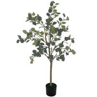 KUNSTPFLANZE, Dekorative künstliche Eukalyptuspflanze 120 cm, 230 Blätter im Topf, für Innen, Grün - Multicolor, Kunststoff (120cm) - FORIOUS