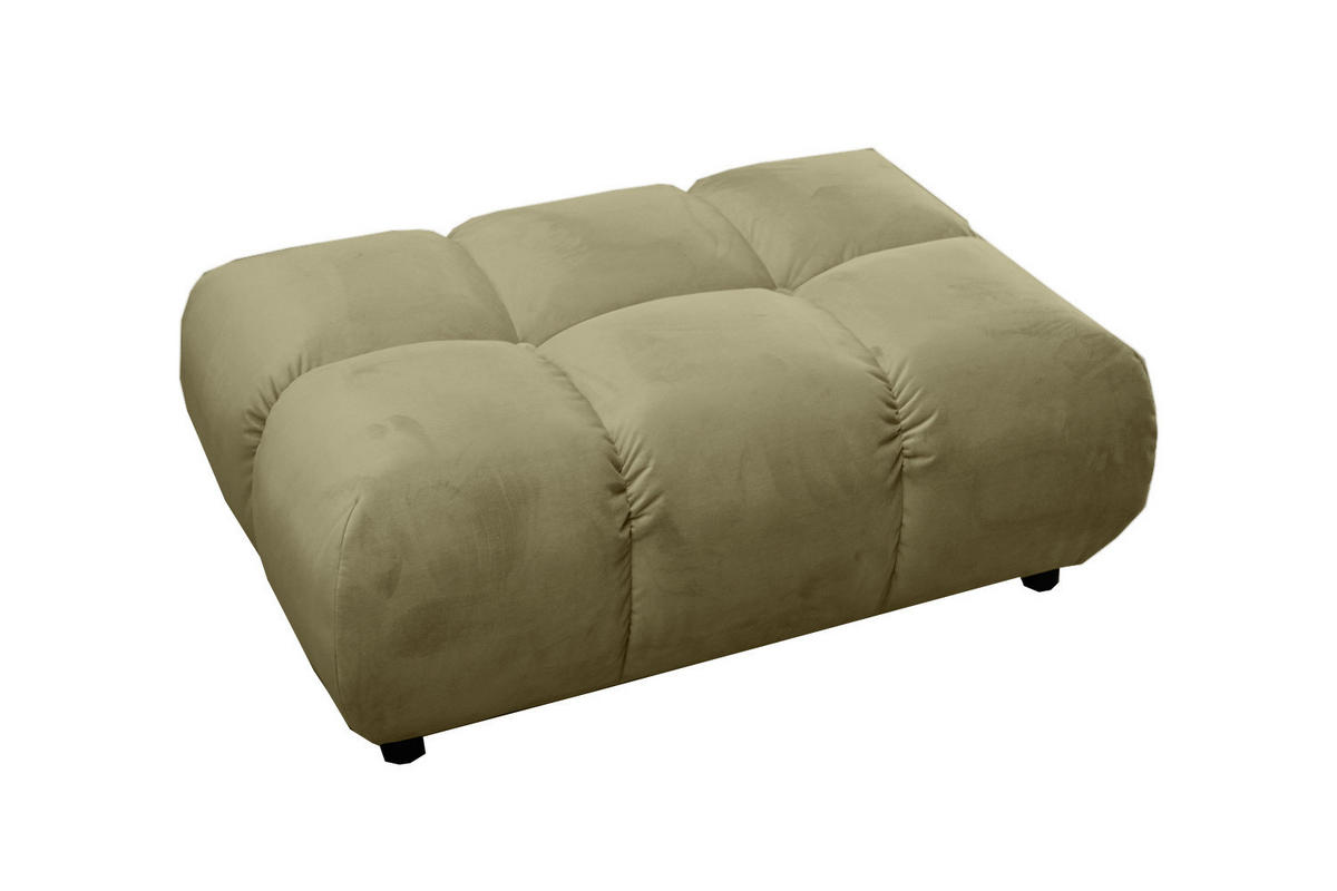 HOCKERBANK VIVIEN Grün Velvet - Olivgrün/Grün, Textil (108/41/73cm) - KAWOLA