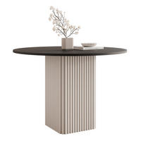 ESSTISCH FLORA 100/76 cm, Metallgestell, Kaschmir / Schwarz - Kaschmir/Schwarz, Holzwerkstoff/Metall (100/100/76cm) - Idohome