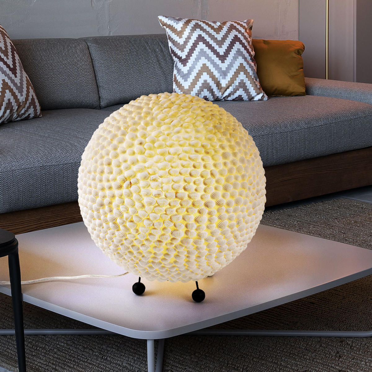 LED TISCHLEUCHTE BALI Weiß - Weiß, Metall (37/37/41cm) - Globo Lighting