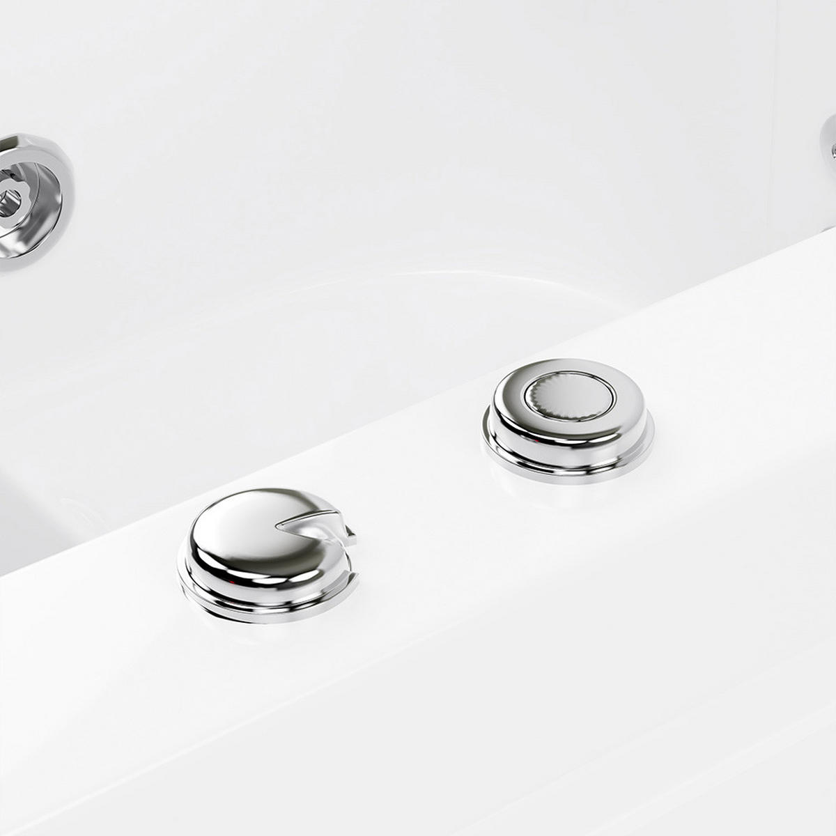 SENIORENBADEWANNE VITAL L - rechts, L - Weiß, Kunststoff (85/100/95cm) - Home Deluxe