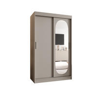 SCHWEBETÜRENSCHRANK 200/120/62 2-türig - Kaschmir/Silberfarben, Holz (120/200/62cm) - MÖBEL KRYSPOL