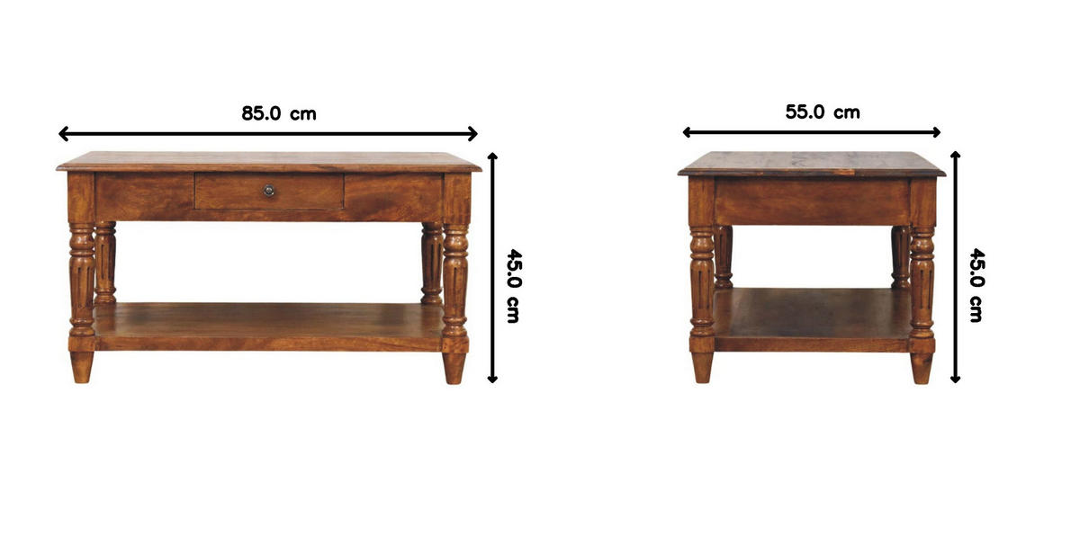 COUCHTISCH, 2 Schubladen, braun - Braun, Holz (85/55/45cm) - Artisan Furniture