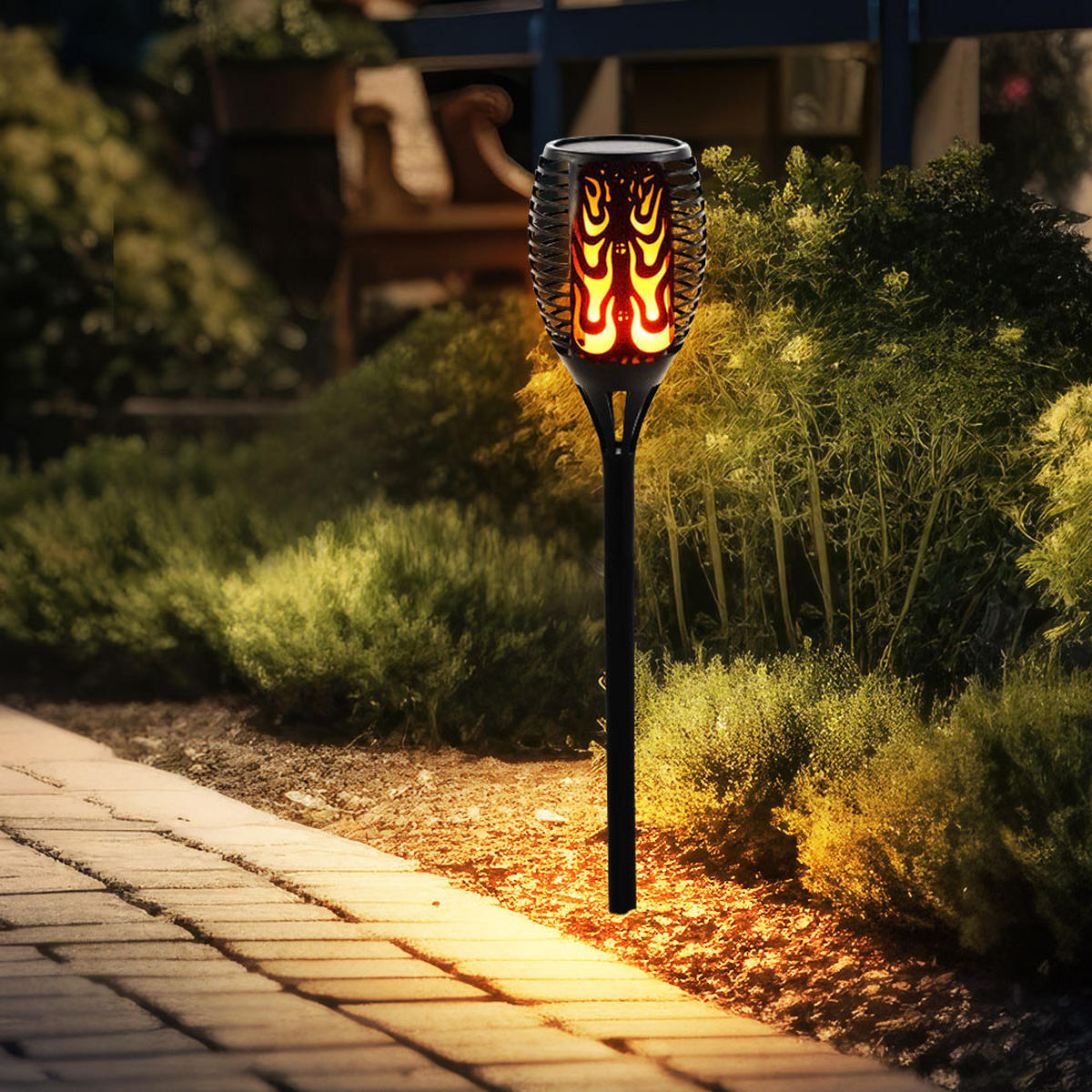 LED AUSSENLEUCHTE Solarlampe Schwarz - Schwarz, Kunststoff (12/85/12cm)