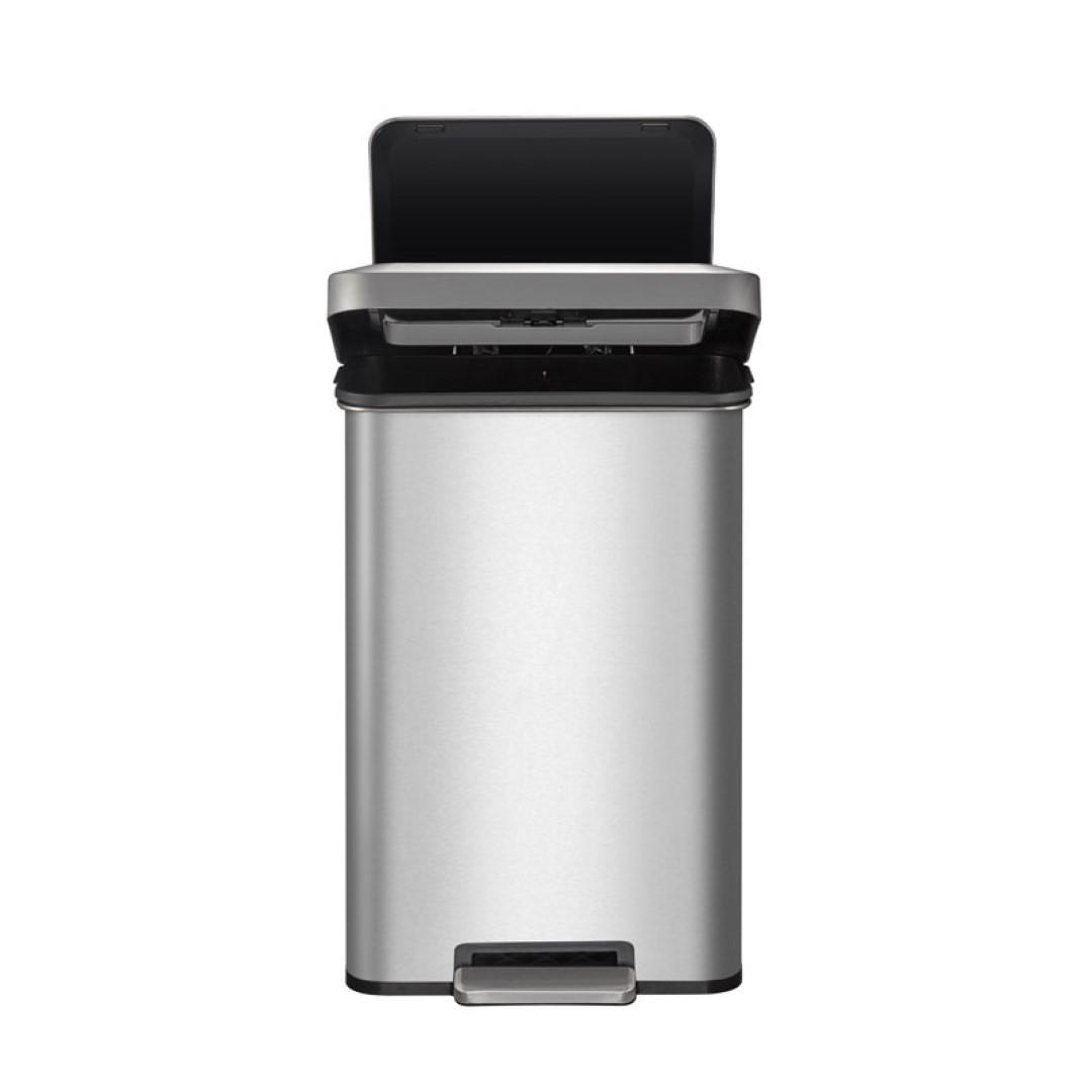 MÜLLEIMER Rechteckiger Aus Gebürstetem Edelstahl 45 Liter Silber - Silberfarben, Metall (43.5/65.2/33.5cm) - PROREGAL