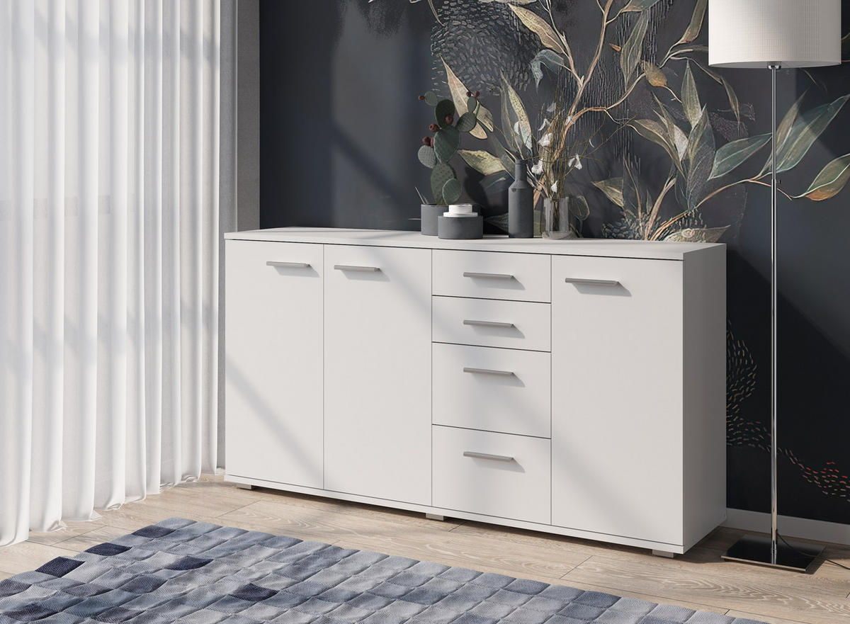 KOMMODE Weiß 138/74/34 - Weiß, Holzwerkstoff (138/74/34cm) - RAUMHIRSCH FURNITURE