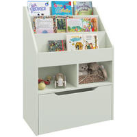 KINDERBÜCHERREGAL - Grün, Holzwerkstoff (29.9/90/60cm) - HOMCOM