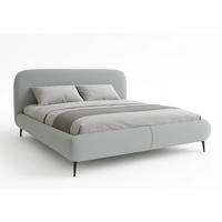 POLSTERBETT ELLE mit Kopfteil, 200 x 200 cm, Doppelbett mit Bettkasten und Lattenrost aus Holz, Bouclé-Stoff, Frabe: Hellgrau - Hellgrau, Holz/Kunststoff (200/200cm) - Sepro Meble