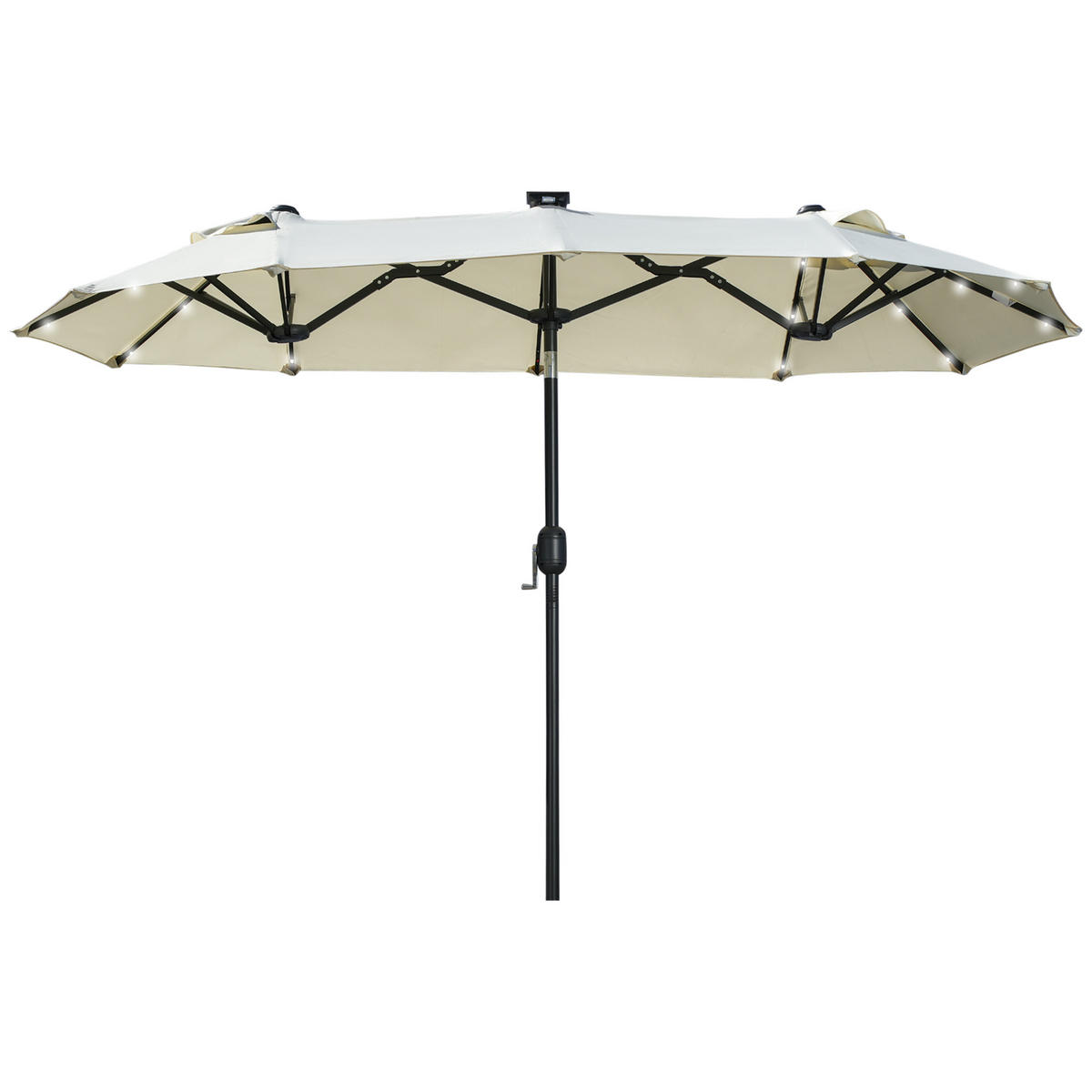 SONNENSCHIRM, Doppelsonnenschirm, Gartenschirm, Polyester, Stahl, Beige - Beige, Metall (150/295cm) - Outsunny