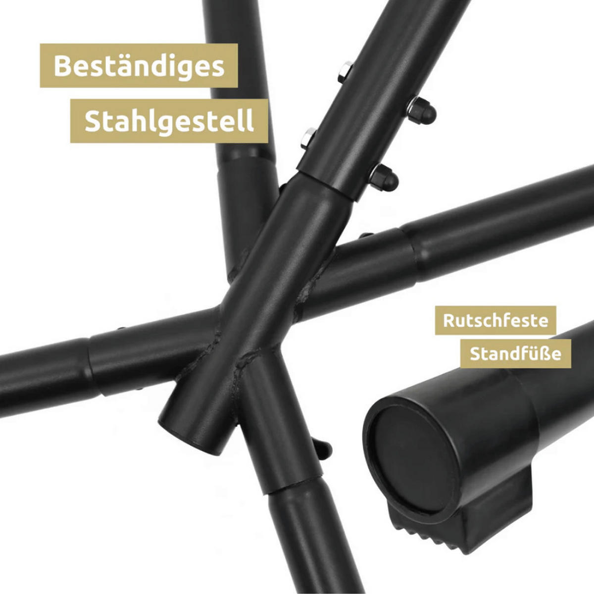 HÄNGESESSEL mit Gestell MELA Indoor/Outdoor Grau - Grau, Metall (120/185/100cm) - DELUKE