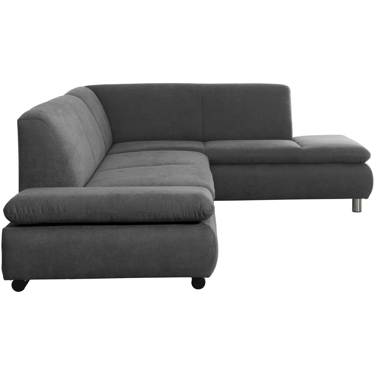 ECKSOFA mit Ottomane rechts Kaye Flachgewebe anthrazit - Anthrazit, Kunststoff (190/270cm) - 58aufmkessel