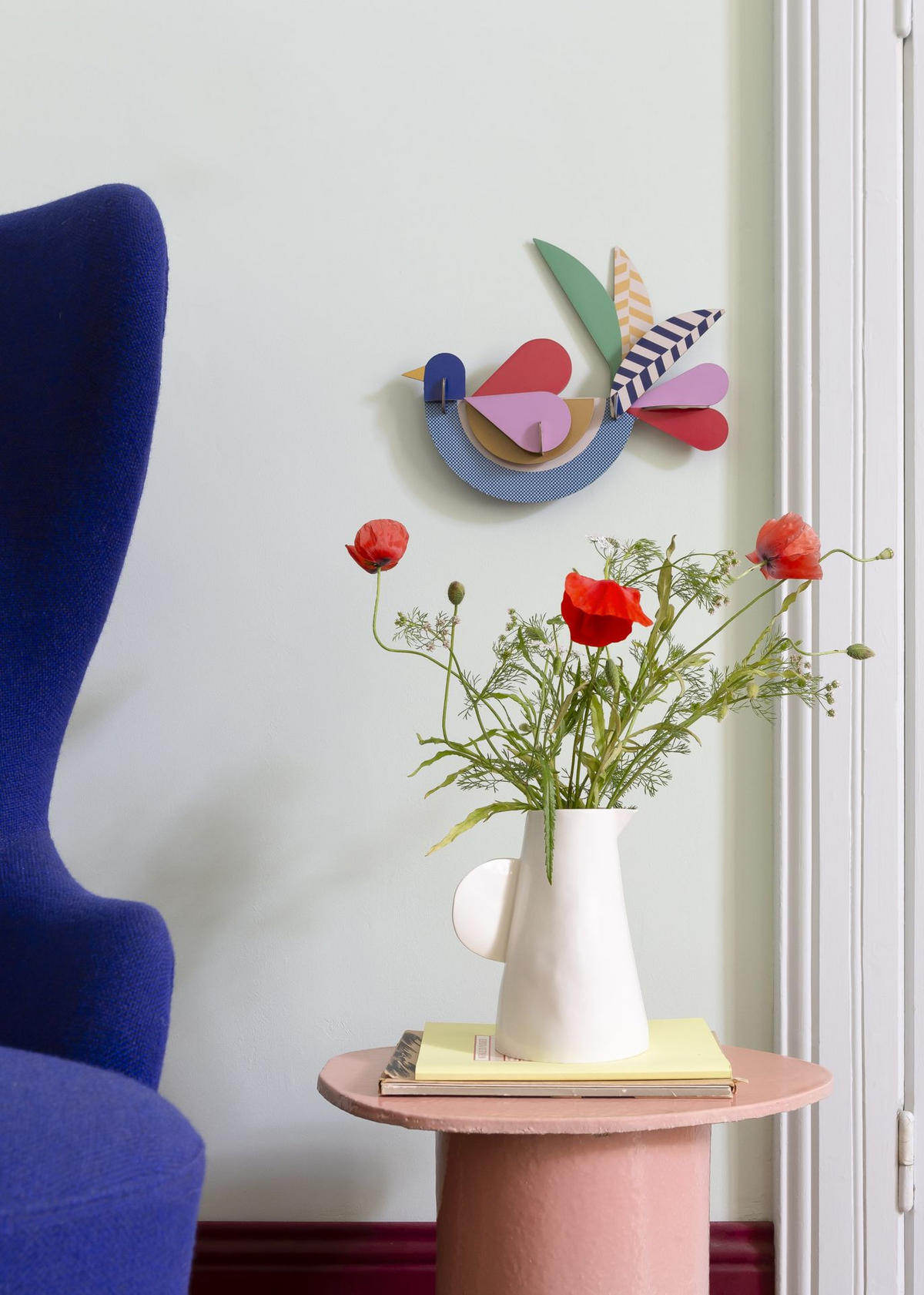 WANDSKULPTUR Bunt 7,5/22 cm - Multicolor, Wellpappe (7.5/22/28cm) - Studio Roof