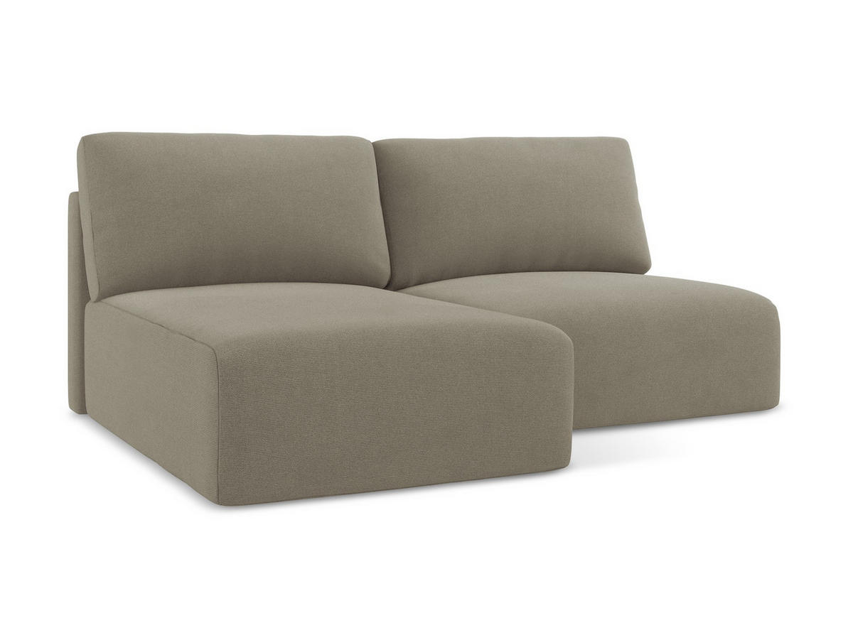 ECKSOFA mit Schlaffunktion links Strukturstoff Stoff Beige - Beige/Schwarz, Kunststoff/Textil (149/210cm) - Makamii