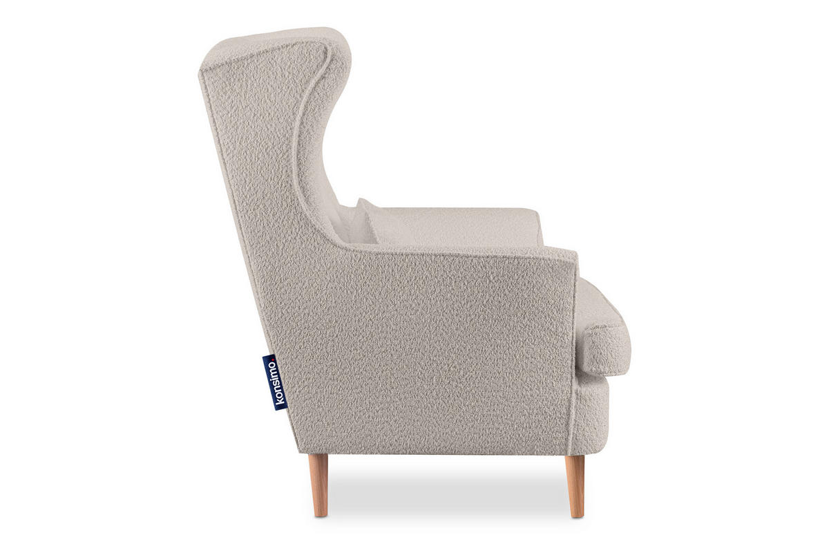 OHRENSESSEL STRALIS mit Sitzhocker, hellbeige - Beige, Textil (82/108/80cm) - KONSIMO®