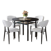 ESSGRUPPE DE-39376 5-teilig, mit 4 PU-Sesseln und Glasplatte Weiß - Weiß, Holzwerkstoff (100/76/100cm) - ComfortXL