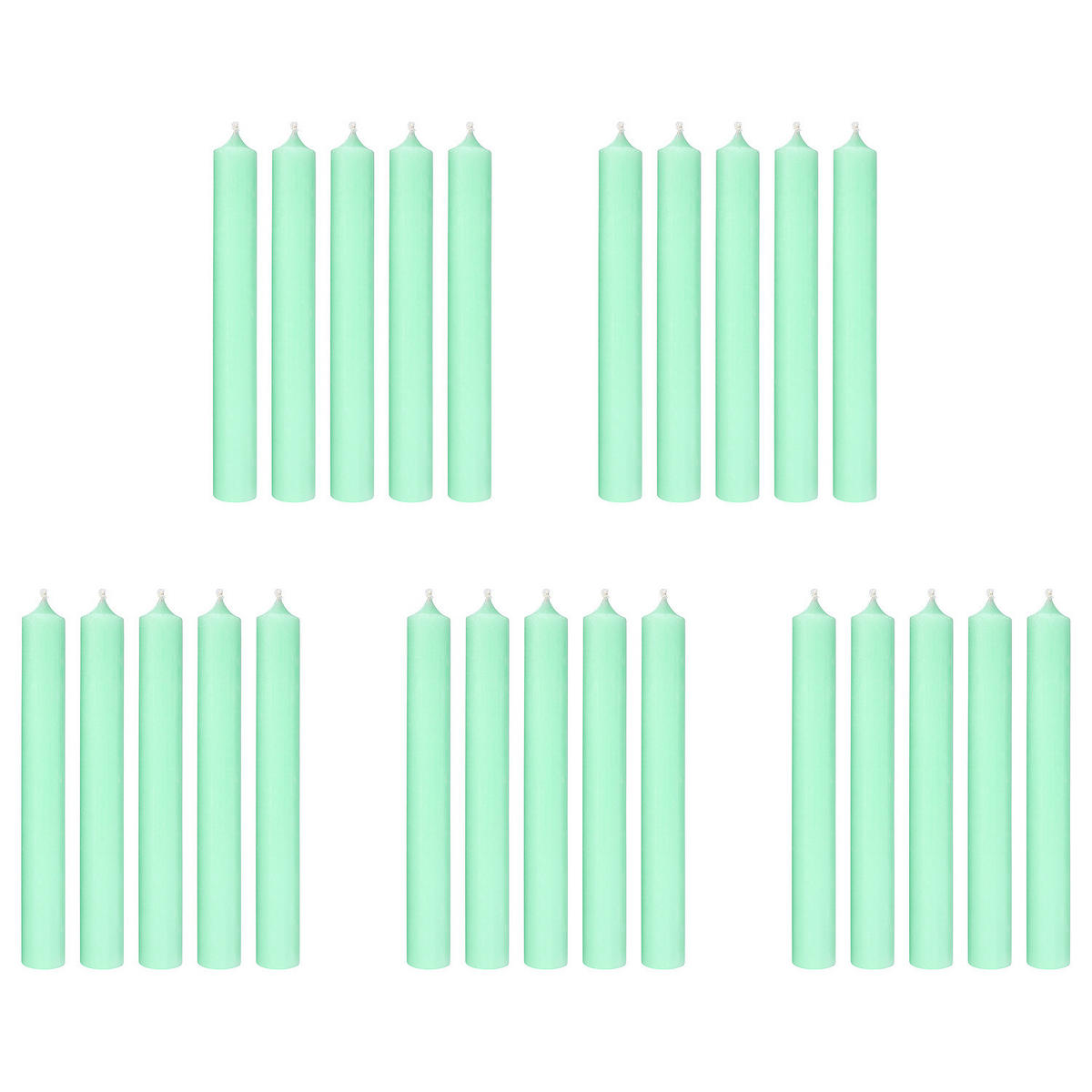 STABKERZE (25er Set) Rainbow - Mintgrün, Paraffin (2.2/18/2.2cm) - Butlers