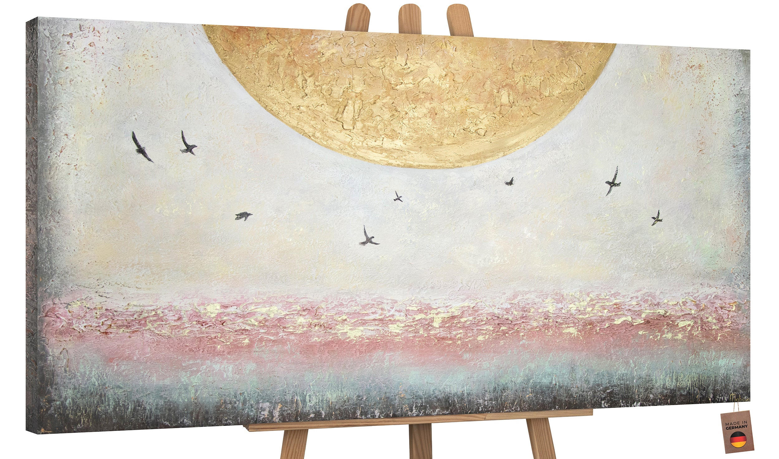 YS-art gallery Gemälde Gold 100x50 cm