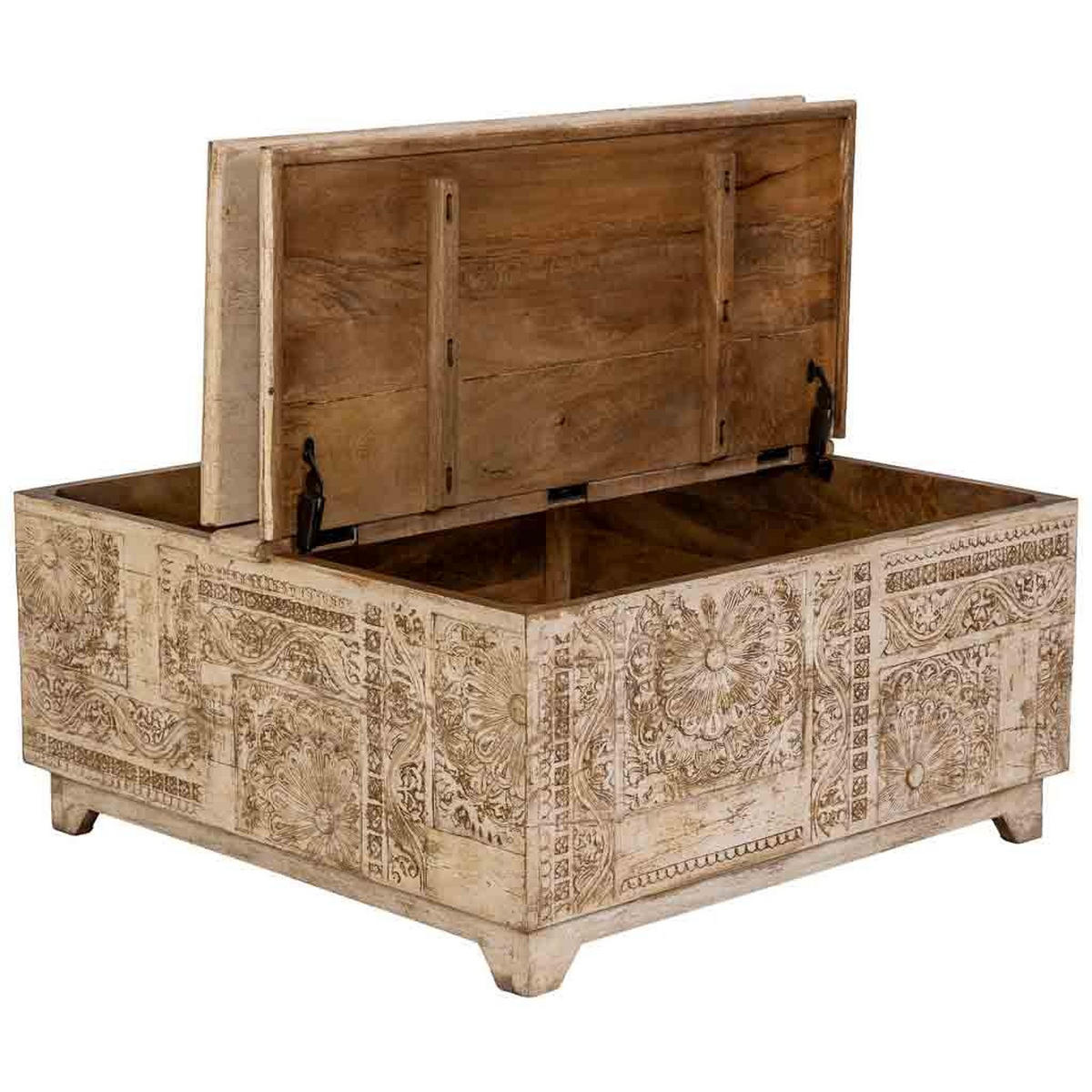 COUCHTISCH aus holz 100x100x47cm - Beige, Holz (100/100/47cm) - Wanderlust