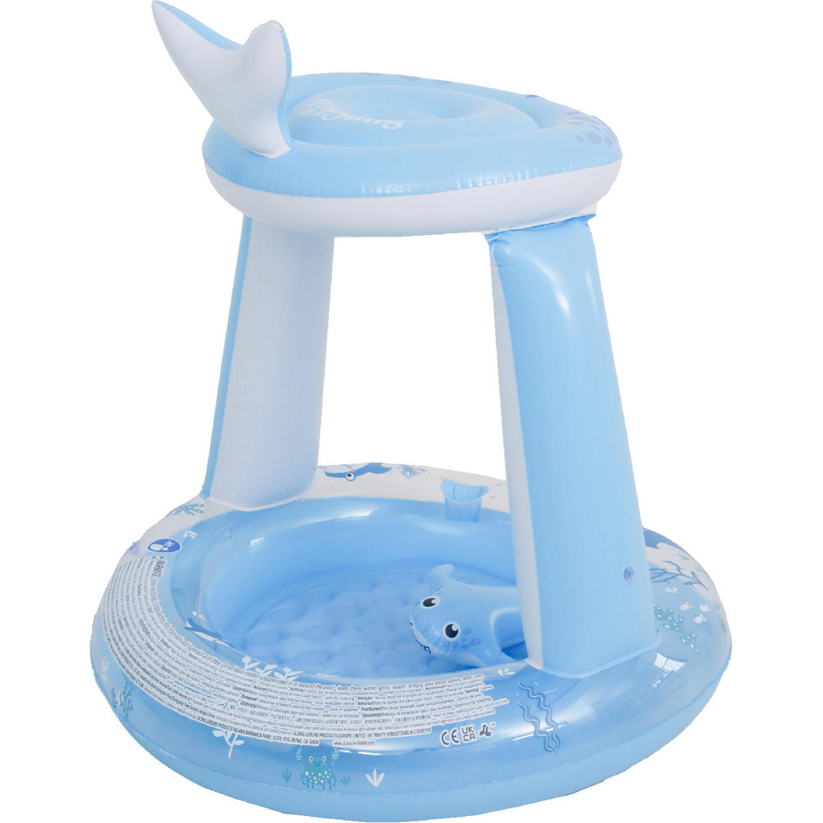 PLANSCHBECKEN Hai mit Dach 95 x 95 x 102 cm blau Baby Spielpool - Blau, Kunststoff (95/95cm) - Avenli