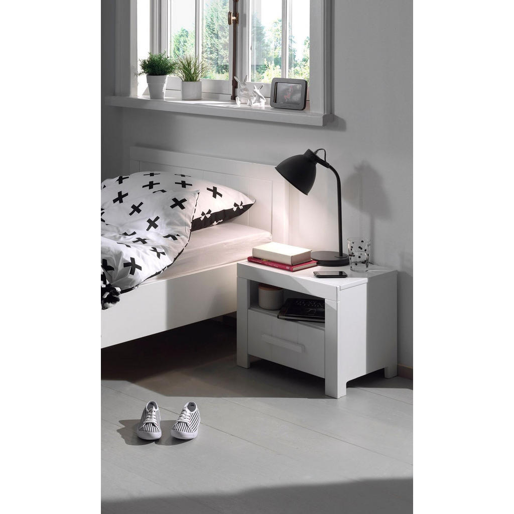Thumbnail - 58aufmkessel Nachtschrank, Weiß, Holzwerkstoff, 50x42x39 cm, Schlafzimmer, Nachttische