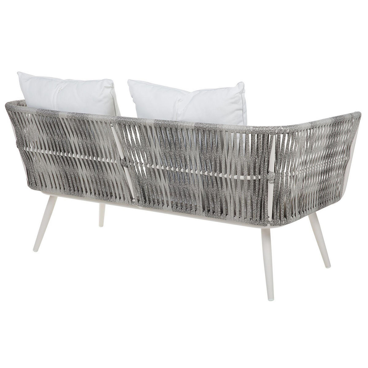 LOUNGE-SET 4-sitzer Rattan Weiß Ragusa - Weiß, Kunststoff - Beliani