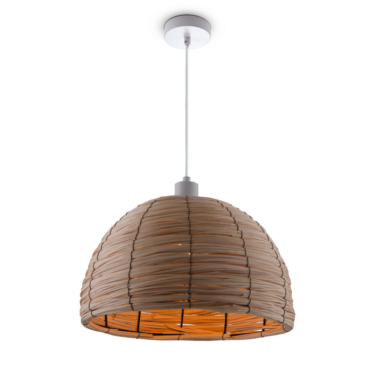 PENDELLEUCHTE Hugo Pd1 Gogo - Beige/Weiß, Metall (36/36/25.5cm) - Paco Home