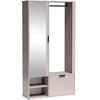 GARDEROBEN-SET Lena Uni mit Spiegel, Sitzbank & Kleiderstange – 100/189/33 cm – Beige, Kaschmir - Beige, Holzwerkstoff (100/189/33cm) - WFL GROUP
