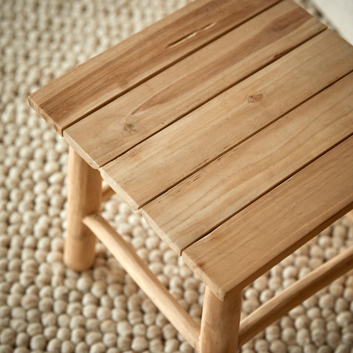 BEISTELLTISCH Kilim Natur aus Teak - Naturfarben, Holz (30/30/30cm) - Tikamoon