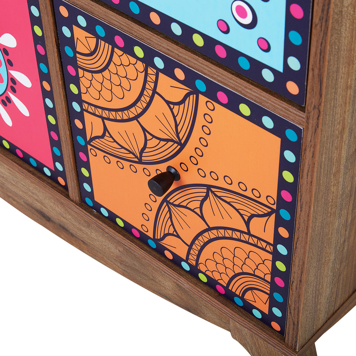 SIDEBOARD Tmavší Odstín dřeva Kuma - bílá/tmavě hnědá, kompozitní dřevo (79/92/40cm) - Beliani
