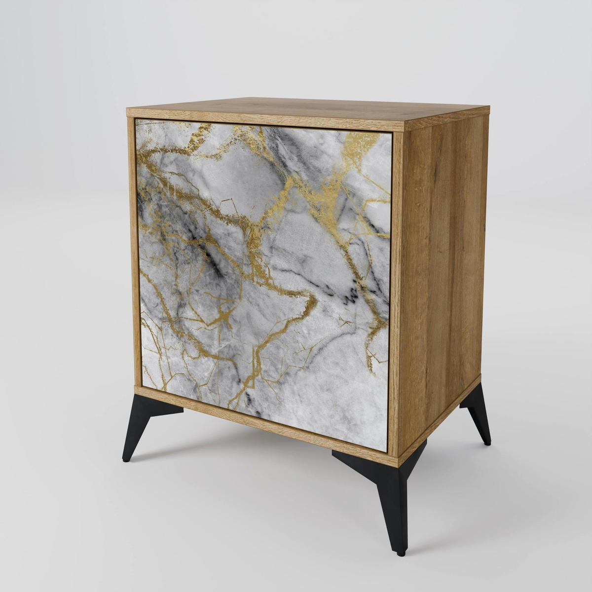 SIDEBOARD TIMELESS GLIDE, Eichefarben, 57,5x42x57,5 cm, Ohne Füße - Eichefarben/Multicolor, Holzwerkstoff (57.5/57.5/42cm) - SpaceRebels