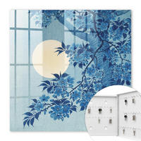SCHLÜSSELBOX Weiß 30x30 cm – Türöffnung nach rechts - Mondhelle Nacht - Blau, Metall (30/30/5cm) - TULUP