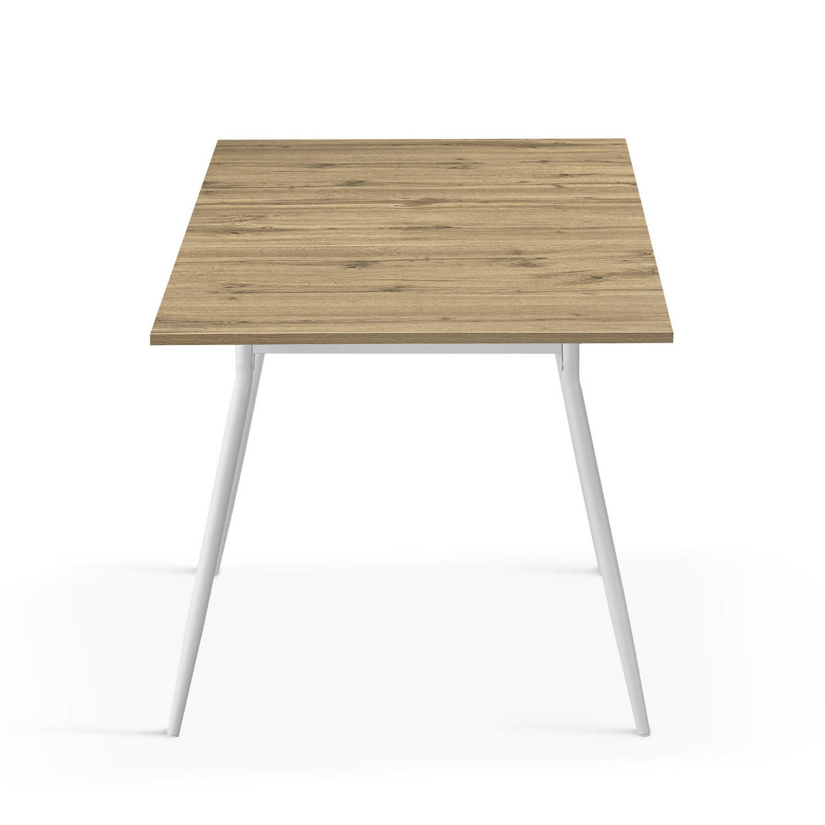 ESSTISCH LIO 120-160/80/76 cm - Weiß/Eiche Artisan, Holzwerkstoff/Metall (120/80/76cm) - B&D Home