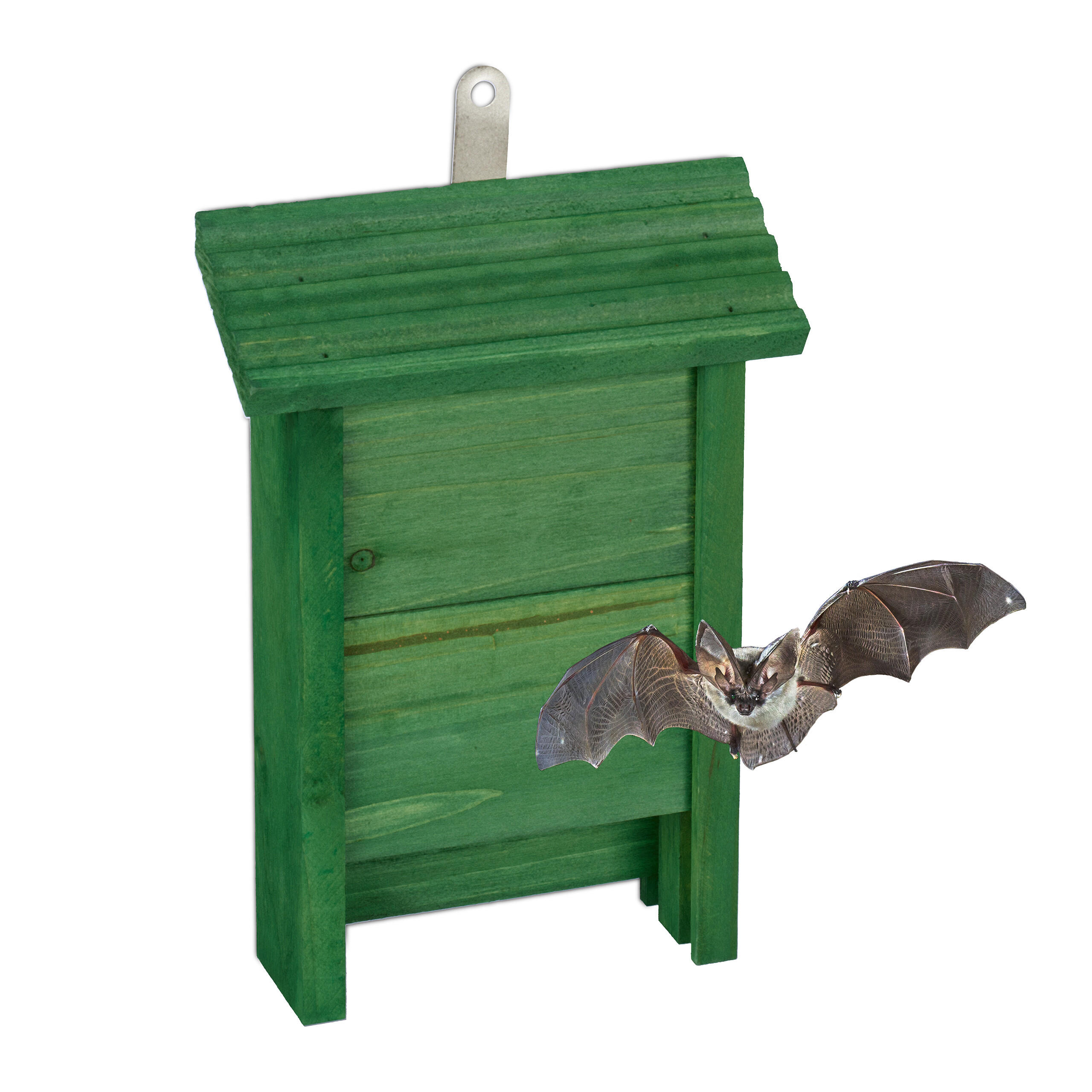 FLEDERMAUSKASTEN - Grün, Holz/Metall (18/29/6cm) - Relaxdays