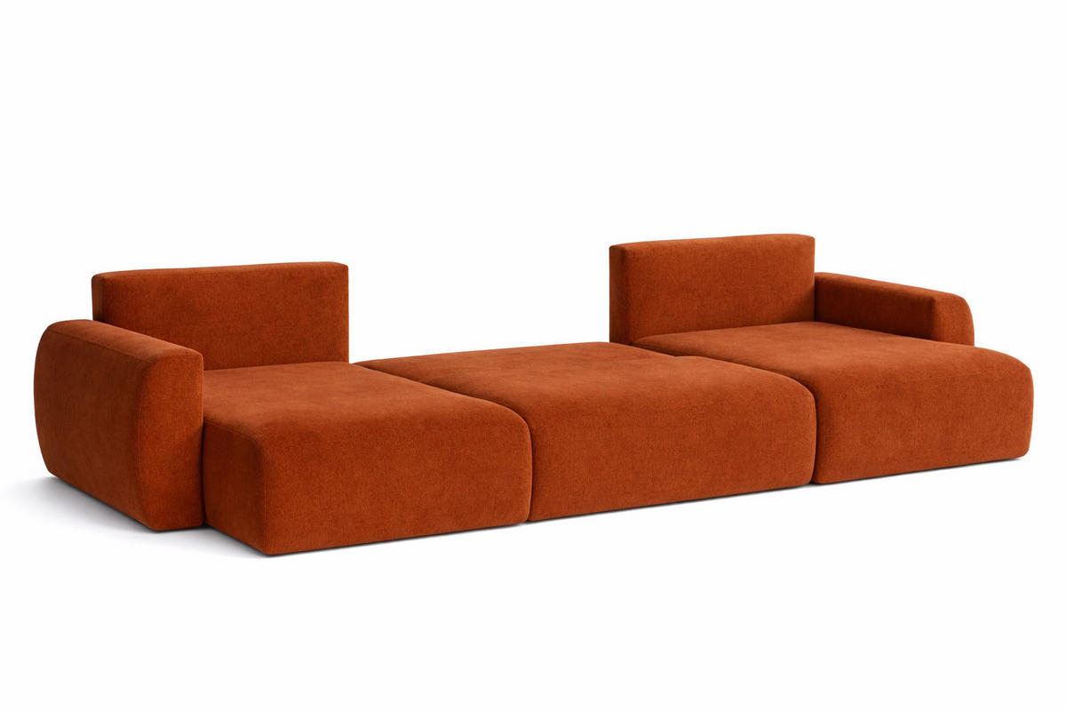 ECKSOFA Mit Schlaffunktion Und Bettkasten U-Form Ariel U, Veloursstoff Salvador, Braun - Braun, Holz (342/142cm) - Kaiser Möbel