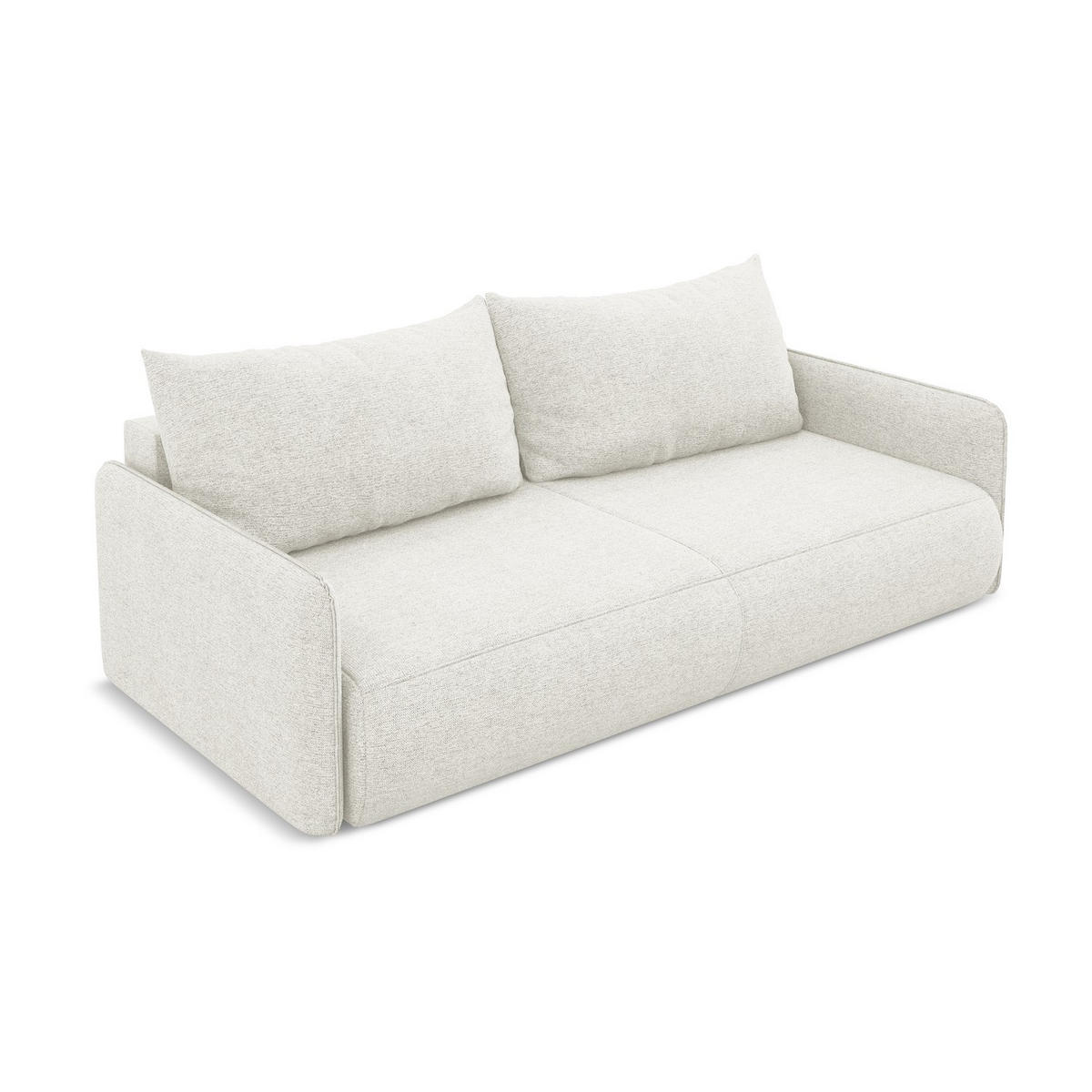 3-SITZER SOFA mit Schlaffunktion Chenille Stoff Weiß - Schwarz/Weiß, Kunststoff/Textil (216/86/105cm) - LaMiaSofa