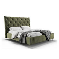 POLSTERBETT ANNY Grün Massivholz - Grün, Textil (140/200cm) - KAWOLA