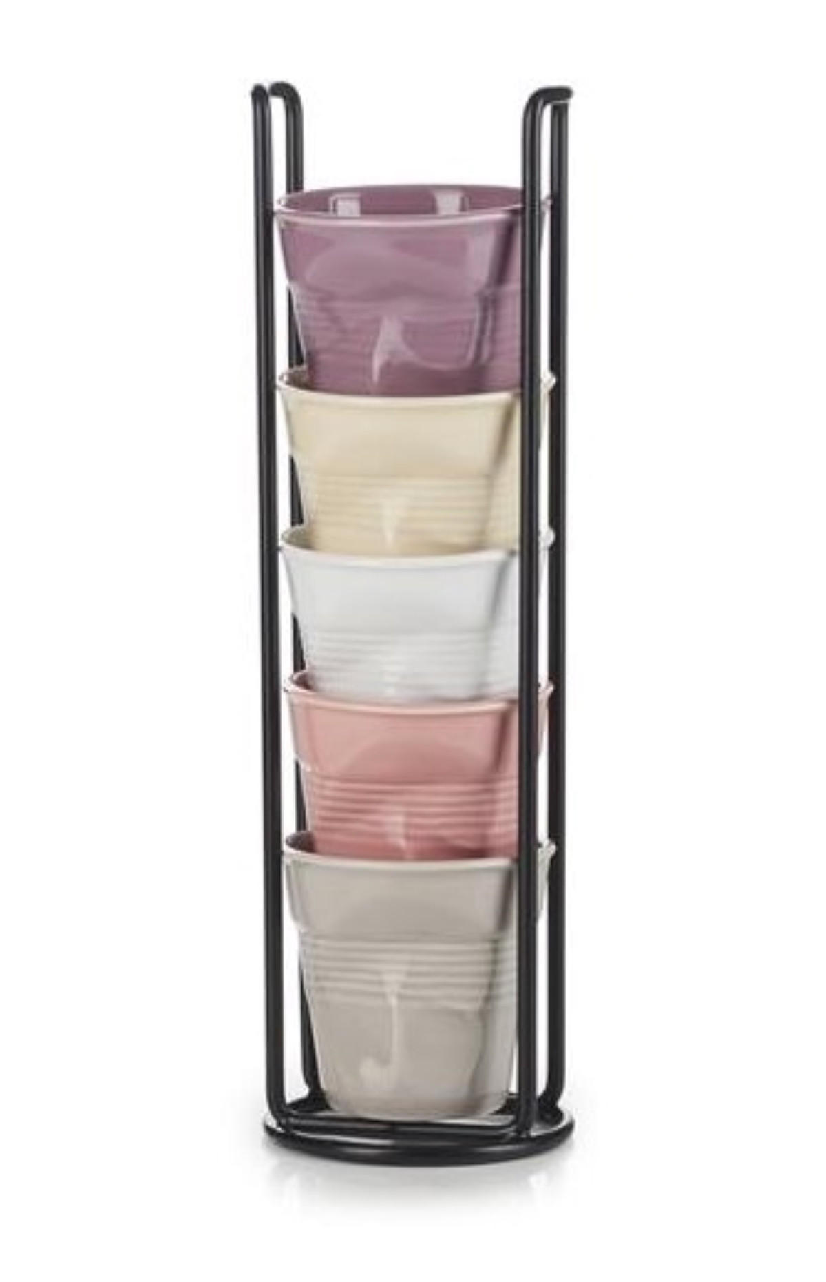 KNICKBECHER STAENDER (8CL x 6) Schwarzes metall - Multicolor, Keramik (0.08L) - Revol Porcelaine France