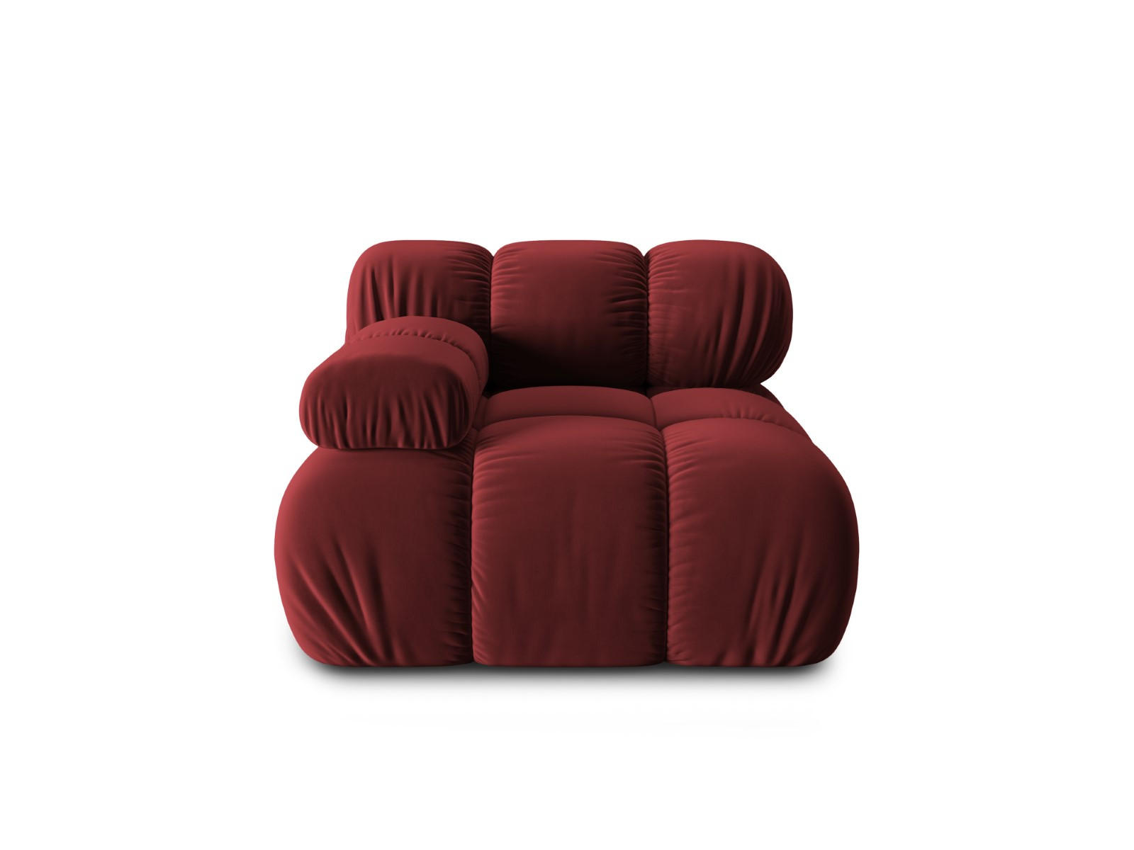 MODUL links Bellis aus Samt dunkelrot - Dunkelrot, Textil (94/70/94cm) - Micadoni