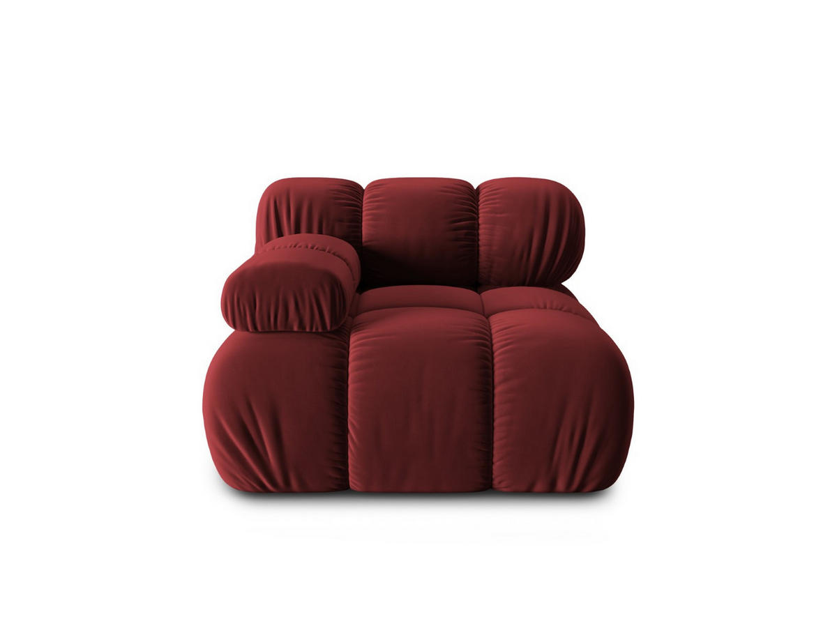 MODUL links Bellis aus Samt dunkelrot - Dunkelrot, Textil (94/70/94cm) - Micadoni