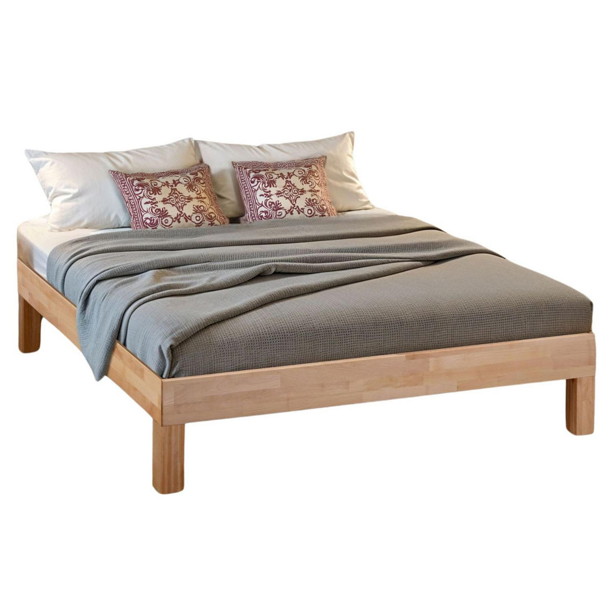 MASSIVHOLZBETT LEAH Buche massiv 140/200 cm - Naturfarben, Holz (140/200cm) - Coemo