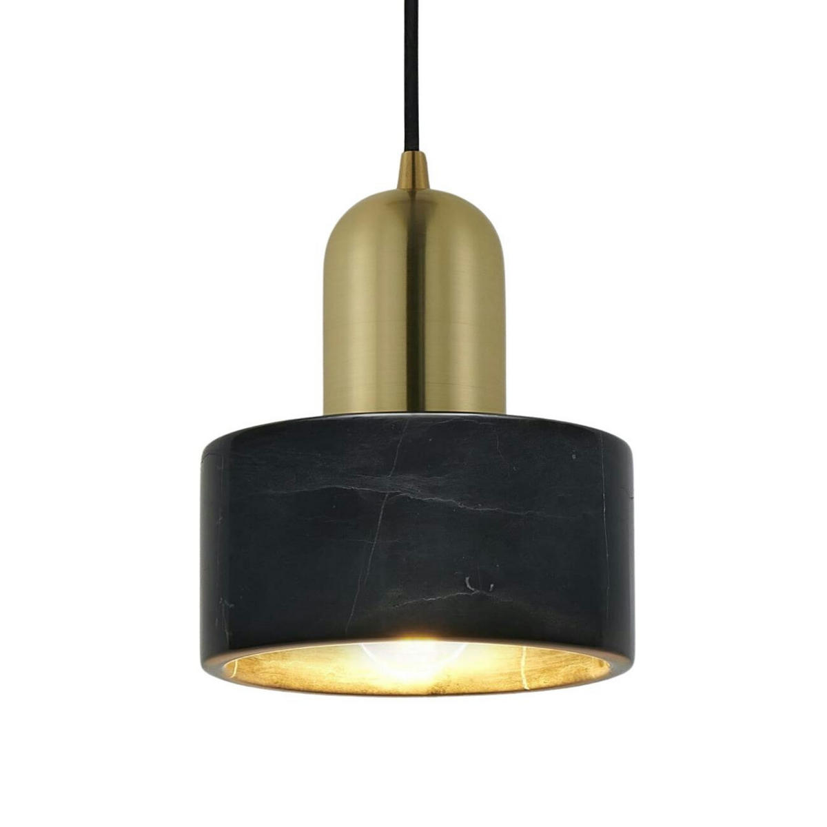 HÄNGELEUCHTE Meryl, Schwarz und gold, 15cm - Goldfarben, Metall (15/15/15cm) - KOSILUM