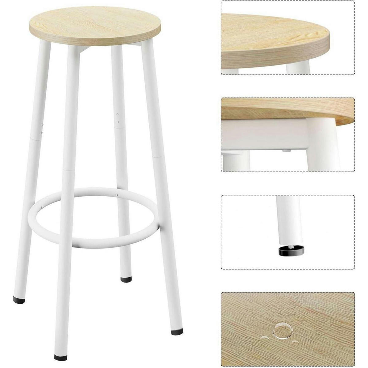 BARHOCKER 2er Set Naturfarbe 64 cm - Multicolor, Holzwerkstoff (30/64/30cm)