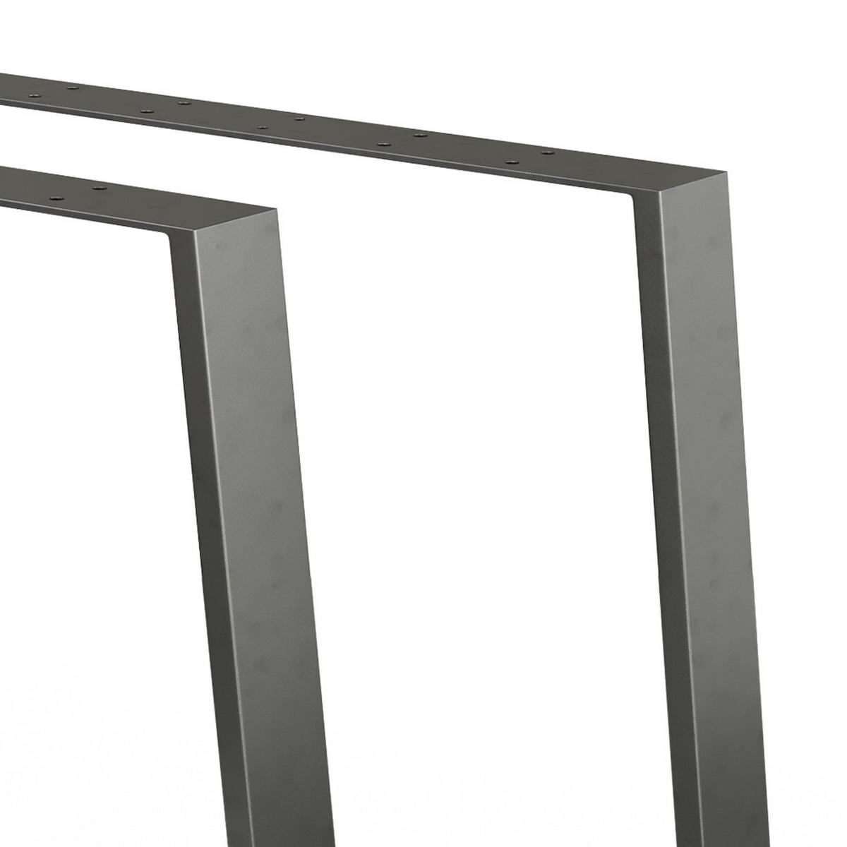 TISCHBEINE Schwarz 80 x 72 cm Trapezförmig - Schwarz, Metall (80/72/8cm) - Vicco