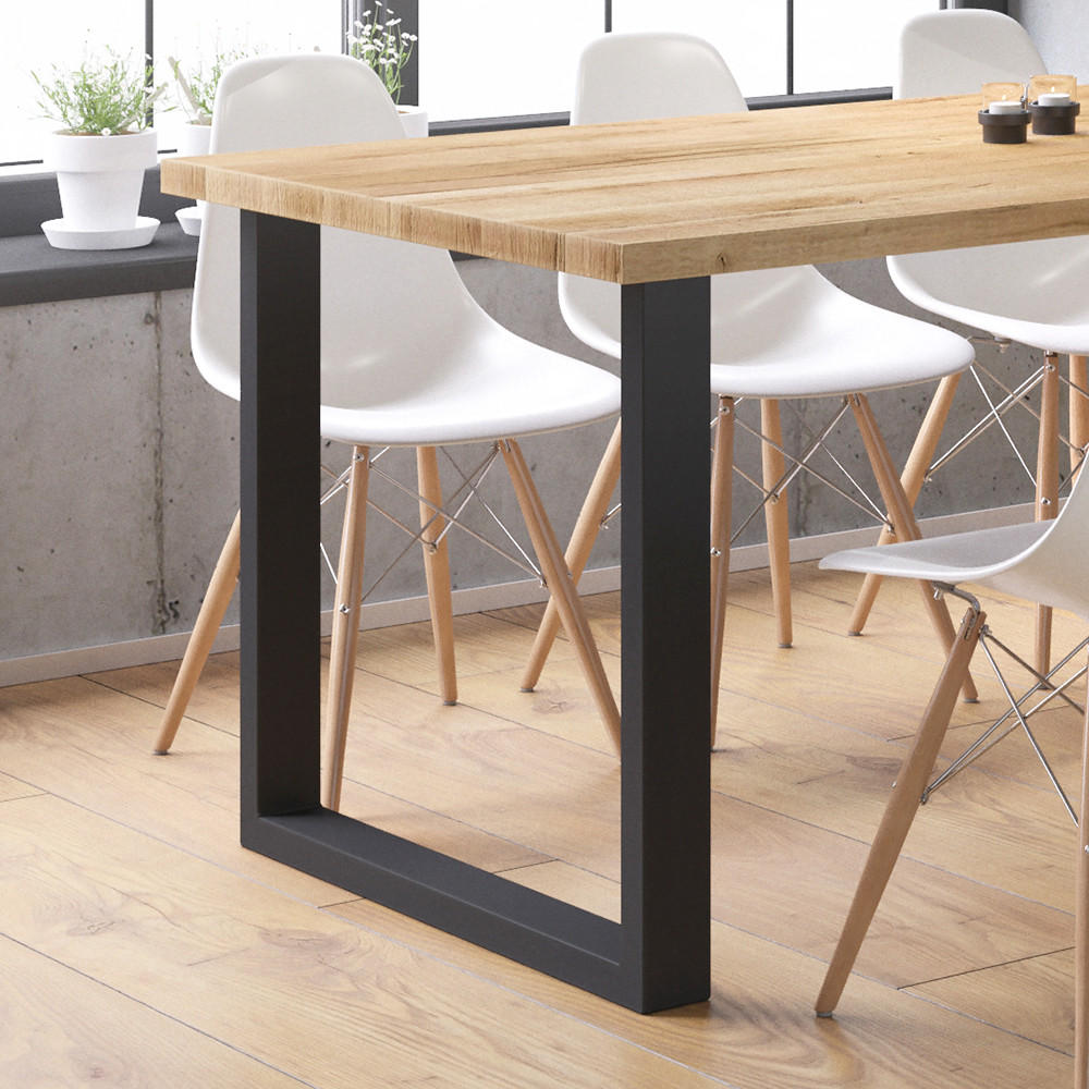 TISCHBEINE Schwarz 80 x 72 cm Quadratisch - Schwarz, Metall (80/72/8cm) - Vicco