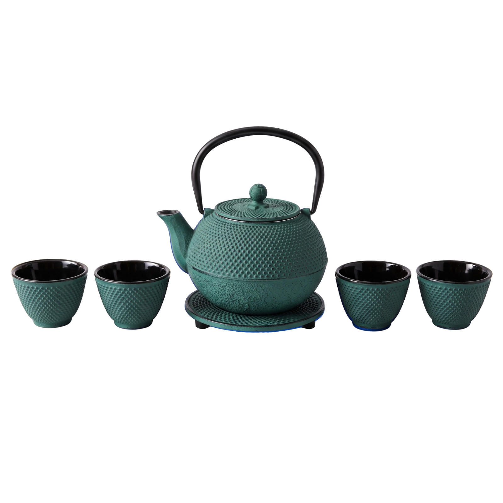 TEEKANNE Gusseisen mit Sieb Sono Grün 1,2 l 18,5/16,5/20 cm - Grün, Metall (16.5/18.5cm) - AROMELIO