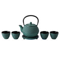 TEEKANNE Gusseisen mit Sieb Sono Grün 1,2 l 18,5/16,5/20 cm - Grün, Metall (16.5/18.5cm) - AROMELIO