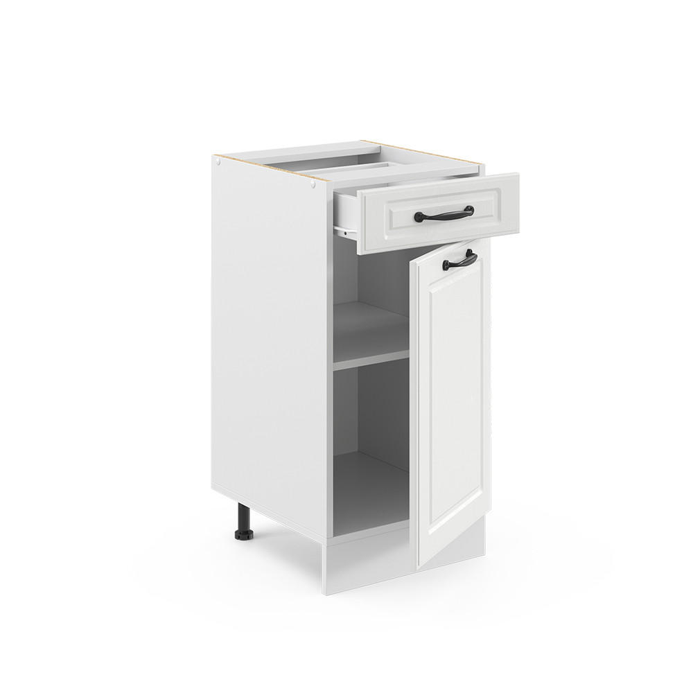 KÜCHENUNTERSCHRANK R-Line Weiß Landhaus 40 cm ohne AP - Creme/Weiß, Holzwerkstoff (40/81.6/46cm) - Vicco