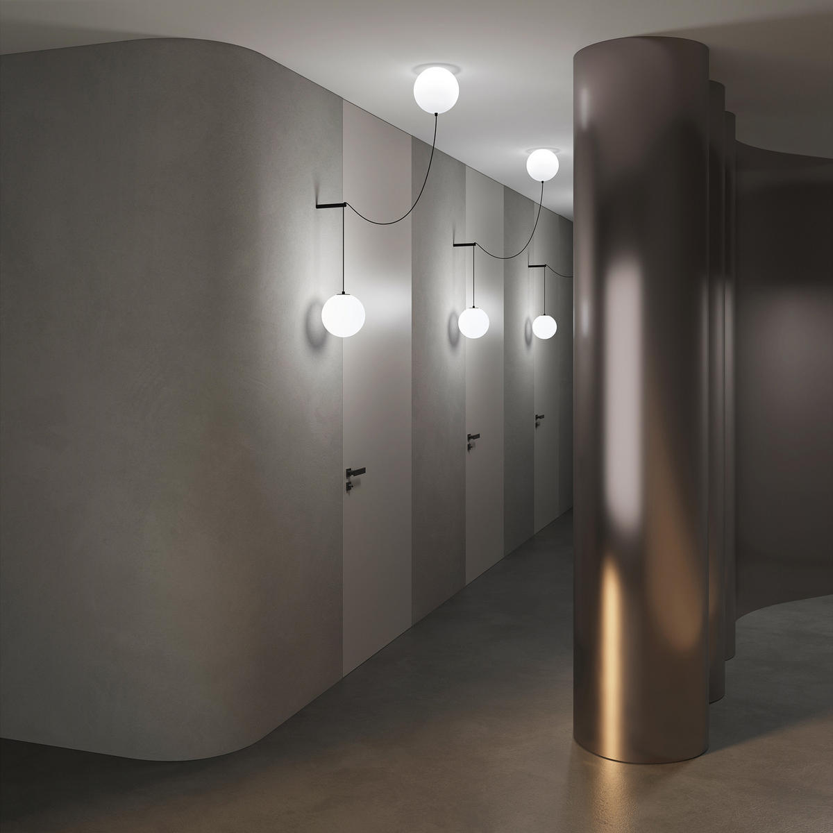 HÄNGELEUCHTE Twins - Schwarz - 20/20/300 cm - Schwarz, Metall (20/20/300cm) - Maytoni